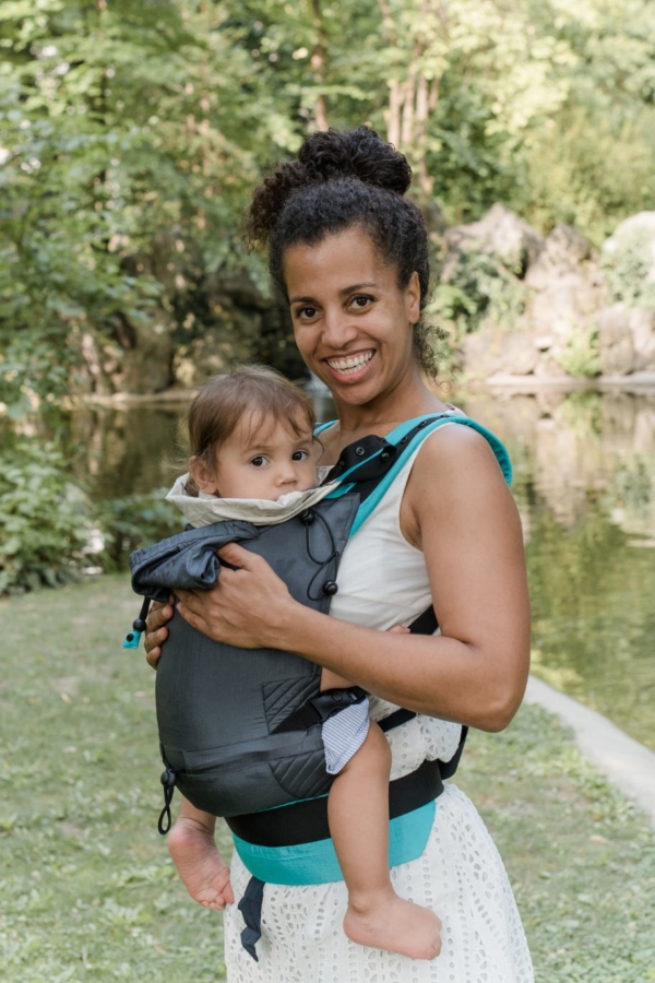 ich mit Leolin mini grau türkis